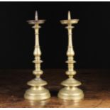 A Pair of Pricket Candlesticks, probably 19th Century,