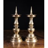 A Pair of Fine Bronze Pricket Candlesticks Circa 1570-1600, 16½ ins (42 cms) in height.