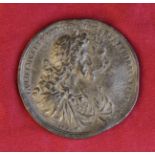 Two Coins: A Replica Commemorating the Coronation of William & Mary cast in base metal after G.