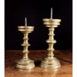 Two Late 16th Century Pricket Candlesticks,