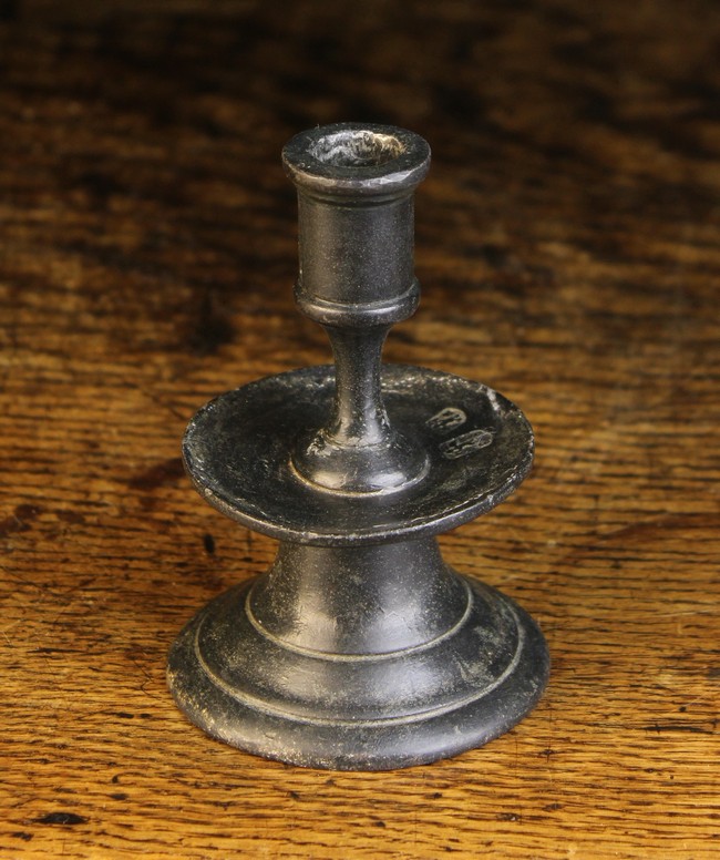 A Small 17th Century Pewter Capstan Candlestick.