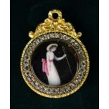 A Late 18th/Early 19th Century Enamel Pendant.