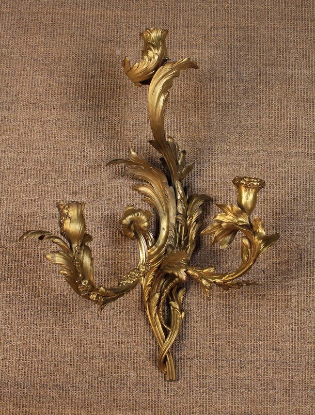 A Large Three Branch Ormolu Appliqué in the Louis XV style.