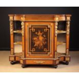 A Fabulous Quality 19th Century Marquetry Credenza with Ormolu Mounts.