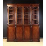 A Fine Breakfront Mahogany Bookcase in the manner of Gillows.