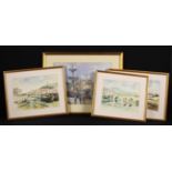 Four Gilt Framed Watercolours: Ramsgate harbour signed FC Blanchall 1917,