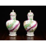 A Pair of Dresden Porcelain Garniture Vases with Covers.