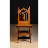 A Small 19th Century Oak Neo-Gothic Metamorphic Chair/Library Steps.