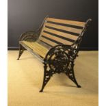 A Cast Iron Coalbrookdale Horse Chestnut Garden Bench.