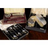A Collection of Silver: A Cased Manicure Set by Daniel Manufacturing Company hallmarked Birmingham