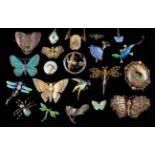 A Charming Collection of Mostly 1920's and 30's Costume Jewellery depicting Birds & Insects to