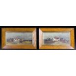 A Pair of Oils on Panel: Horse Racing Scenes,
