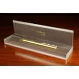 A Cased Gold Plate on Silver Ball Point Pen by Dupont of Paris.
