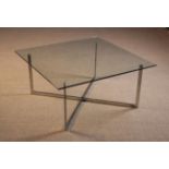 A Contemporary Italian Made Glass Topped Coffee Table,