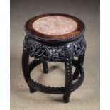 A Large Late 19th Century Chinese Carved Hardwood Stand.