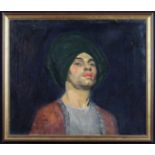 Four Framed Oil Paintings: An oil on canvas; head & shoulders portrait of of Rudolph Nureyev,