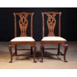A Pair of Georgian Red Walnut Side Chairs.