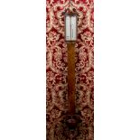 A George III Mahogany Stick Barometer by Edward Troughton (1753-1831) The silvered scale with