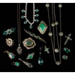 A Charming Collection of Jewellery to include opal, emerald, turquoise,