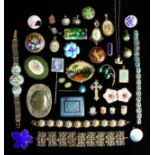 A Nice Collection of Enamelled Jewellery, mostly 1930's - 50's to include bracelets, earrings,