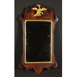 A Georgian Mahogany & Gilt Wall Mirror.