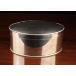 An Oval Silver Plated on Copper Box with hinged lid and ropetwist edging, 3½ ins (9 cms) high,