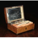 A Fine Quality 19th Century Burr Maple Sewing/Vanity Box.