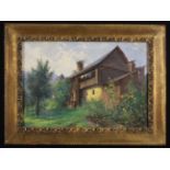 An Oil On Canvas: Landscape with Chalet, the stretcher inscribed Otakar Lebada,