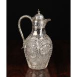 A Fine Cut Glass & Silver Mounted Claret Jug hallmarked Birmingham 1876 with Henry Bourne maker's