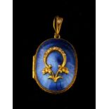 A Fine Enamelled Locket of cushioned oval form.