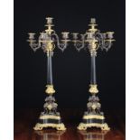 A Pair of Tall Napoleonic Style Six Light Candelabra.
