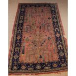 Two Antique Carpets: A large Persian carpet with triple lozenge medallions (A/F) 111 ins x 101 ins