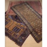 Three Antique Rugs; Turkish & Persian.