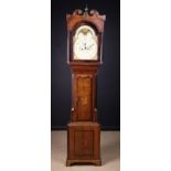 A 19th Century Inlaid Oak & Mahogany Eight-day Longcase Clock.