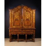 An 18th Century Dutch Walnut & Floral Marquetry Cabinet on Stand.