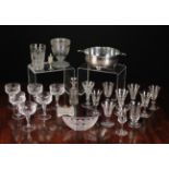 A Collection of Glassware to include an American decoratively pressed glass Spooner,