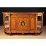 A Fabulous Quality 19th Century Ripple-grained Satinwood Credenza inlaid with kingwood