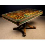 An Unusual & Remarkable 19th Century Centre Table lavishly decorated with painted scenic panels