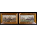 A Pair of Oils on Panel: Fox Hunting Scenes,