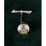 A Small Ball Cased Pendant Watch by Ciro.