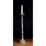 A Large Bronze Candlestick converted to a lamp.