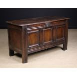 A 17th Century Joined Oak Coffer.