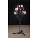 A Large & Impressive 19th Century Wrought Iron Floor Standing Candelabrum in the 16th Century Style.