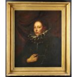 An Oil on Canvas: Portrait of a Lady after Van Dyke inscribed;