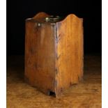 An Unusual 18th Century Boarded Upright Tapering Box with original carrying handle and catch to the