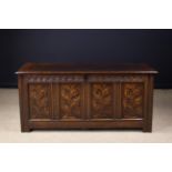 A Fine 17th Century Inlaid Oak Coffer.