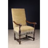 A Late 17th/Early 18th Century Louis XIV Walnut Fauteuil.