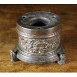 A 16th Century Italian Renaissance Bronze Inkwell with a decorative frieze band intricately cast