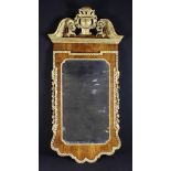 A George II Period Walnut & Parcel Gilt Pier Mirror, Circa 1740.
