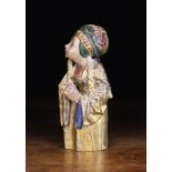 A Small 16th Century Relief Carving of Mary Magdalene enriched with Polychrome and Gilding,